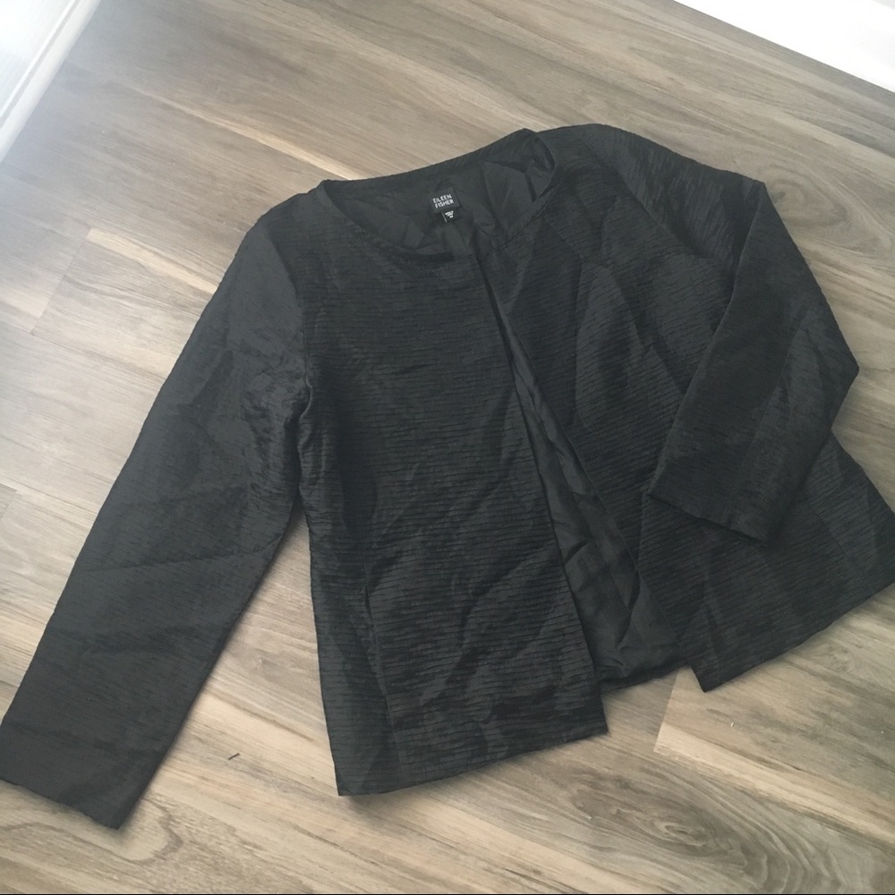 EILEEN FISHER Open Jacket 100% Silk Medium